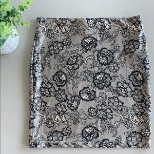 Forever 21 Bodycon Mini Skirt Lace Illusion Size M